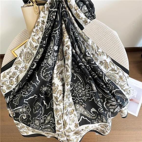 Long Silk Like Scarf Lightweight Satin Scarves Large Sunscreen Shawl Wrap for - Picture 5 of 7